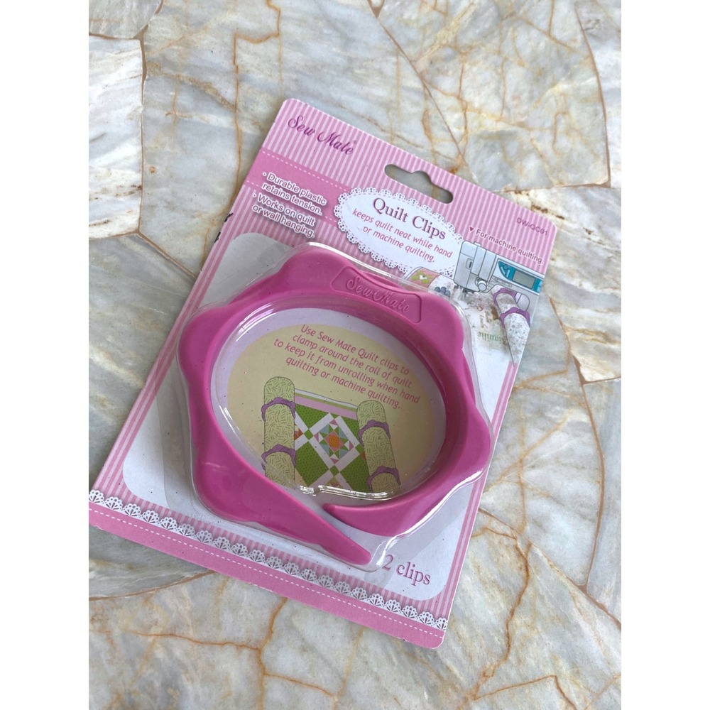 Sew Mate Quilt Clips Set of 2 Pink Durable Plastic Quilting Tools DW-QC01
